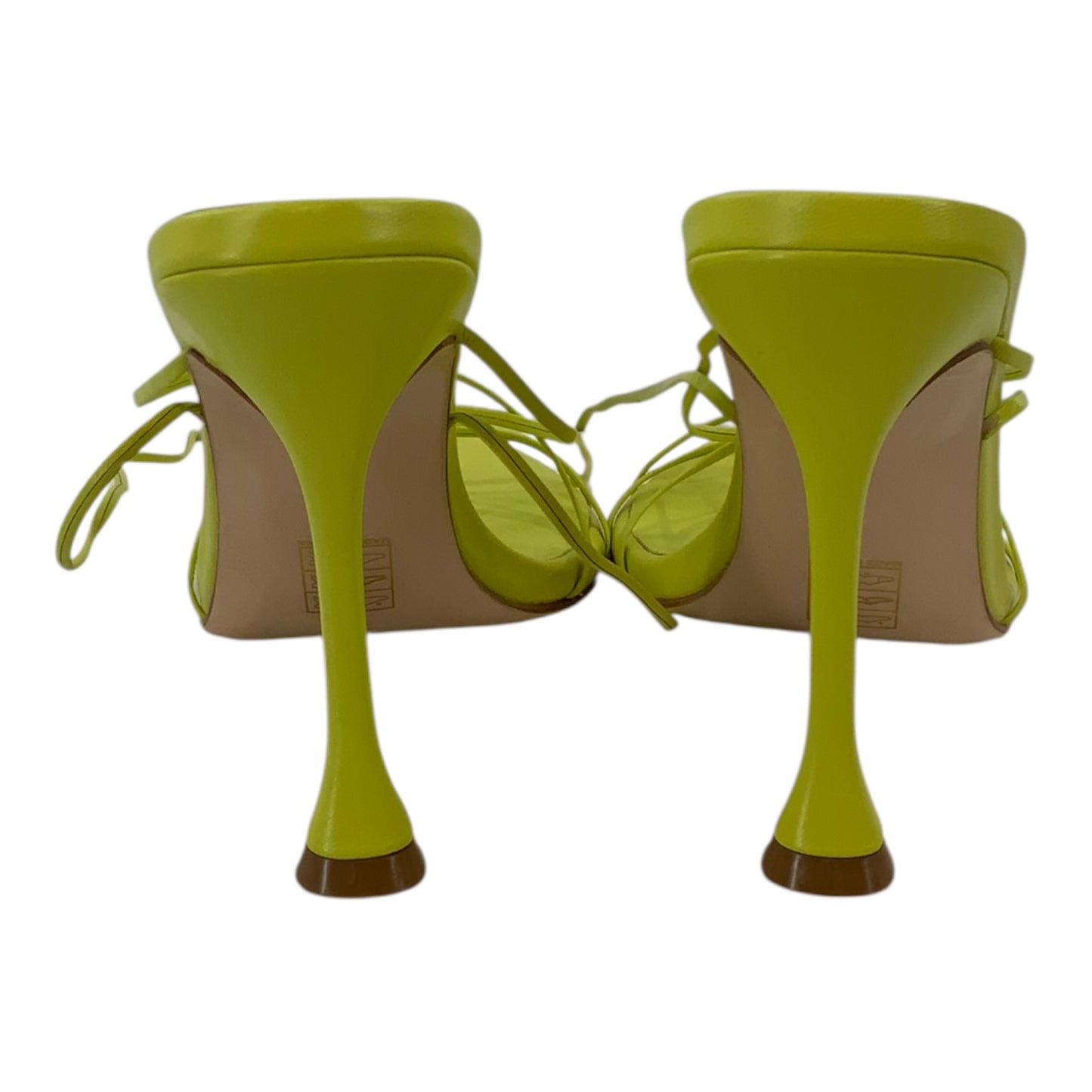 Camila Coelho Neon Green Lace-Up Heels