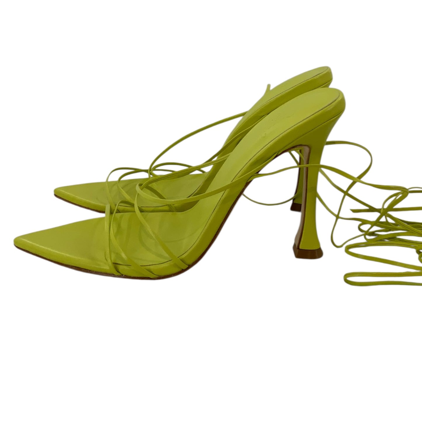 Camila Coelho Neon Green Lace-Up Heels