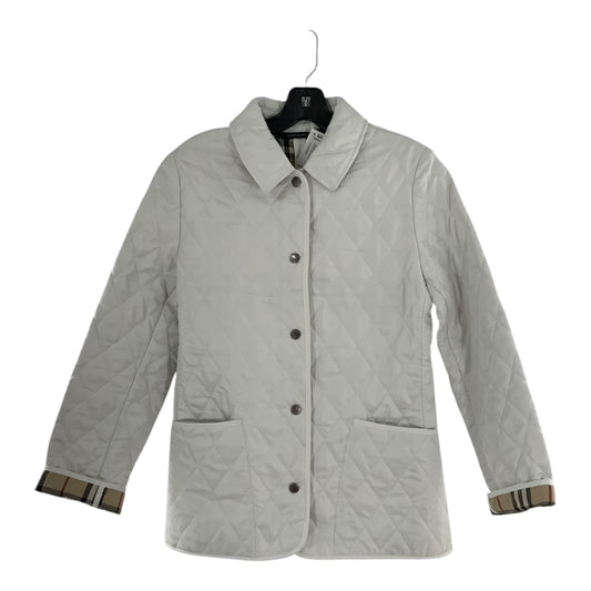 Burberry White Plaid Lined Coat