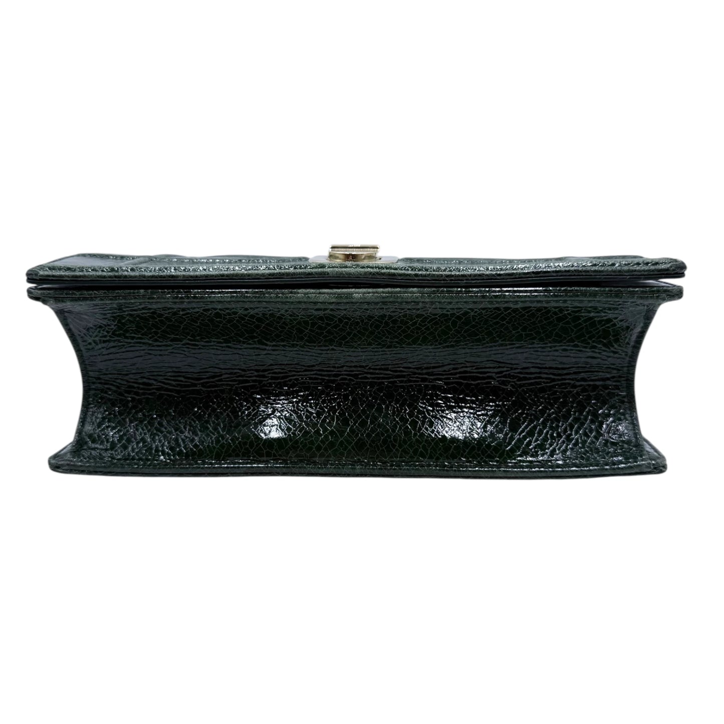 Christian Dior Diorama Green Crackle Flap Bag