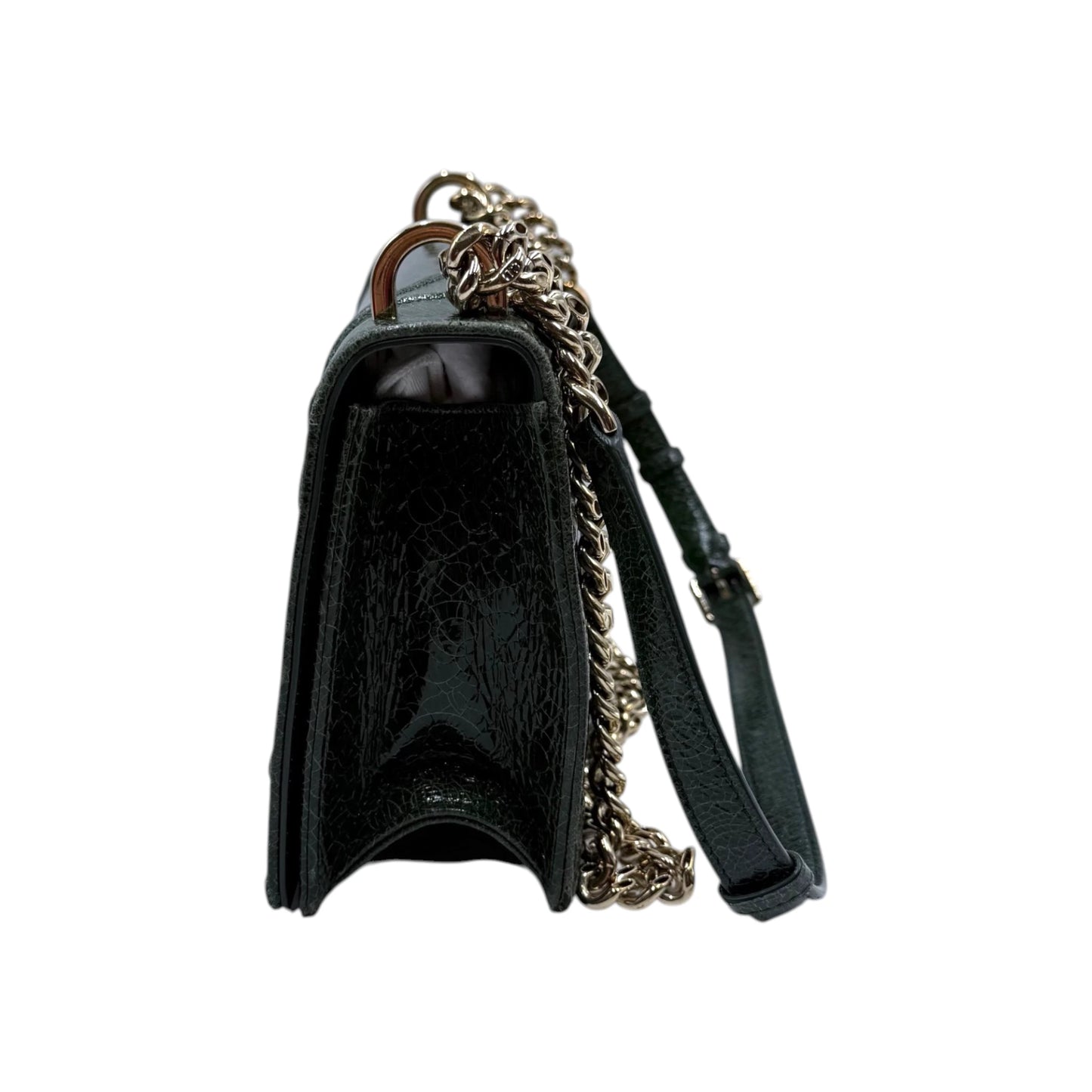Christian Dior Diorama Green Crackle Flap Bag
